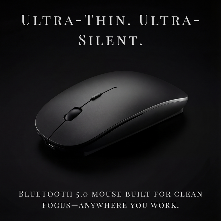 Obsidian Whisper Mouse : Silent Dual-Mode Precision Control