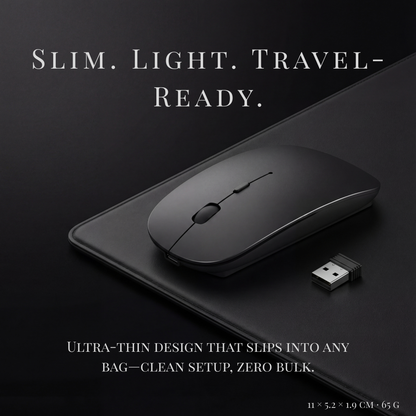 Obsidian Whisper Mouse : Silent Dual-Mode Precision Control