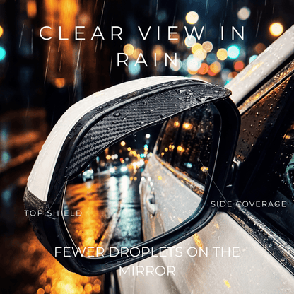 Viseras de espejo RainHalo: protección contra la lluvia para retrovisores transparentes 